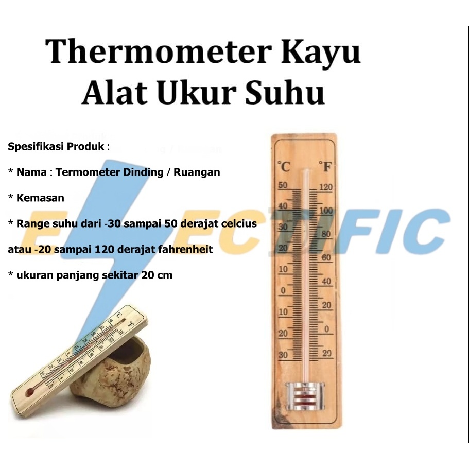 THERMOMETER KAYU-TEMPERATUR SUHU RUANGAN-ALAT UKUR SUHU RUANGAN