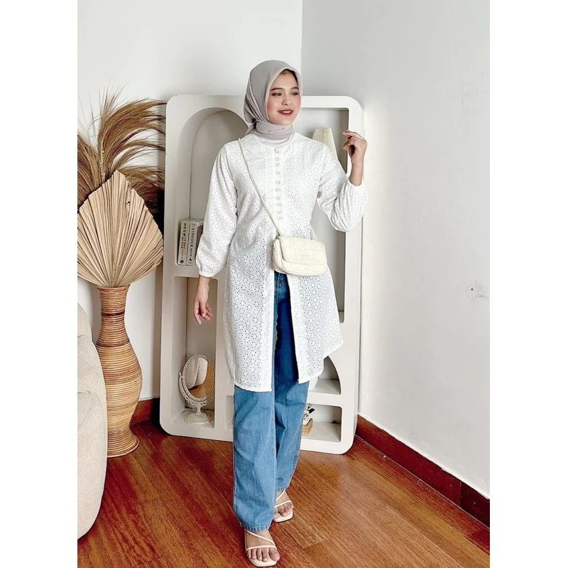 Fafashion | TUNIK AYRIN | TUNIK OUTER LONG CARDIGAN | TUNIK OUTER MOTIF BUNGA-BUNGA