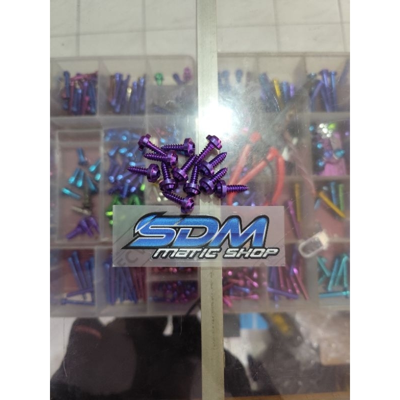 Baut Titanium Body Yamaha Semua Motor Yamaha Model Big Head Original Titanium (1pcs) Motorcycle