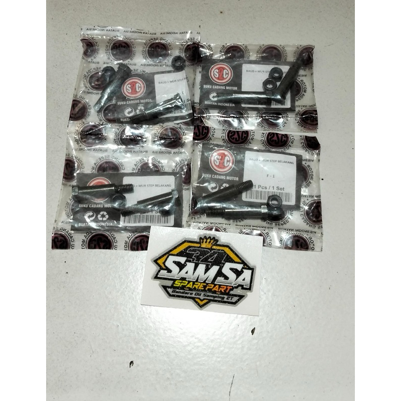 Baut-Mur Footstep belakang RX King Fiz R Non Ori