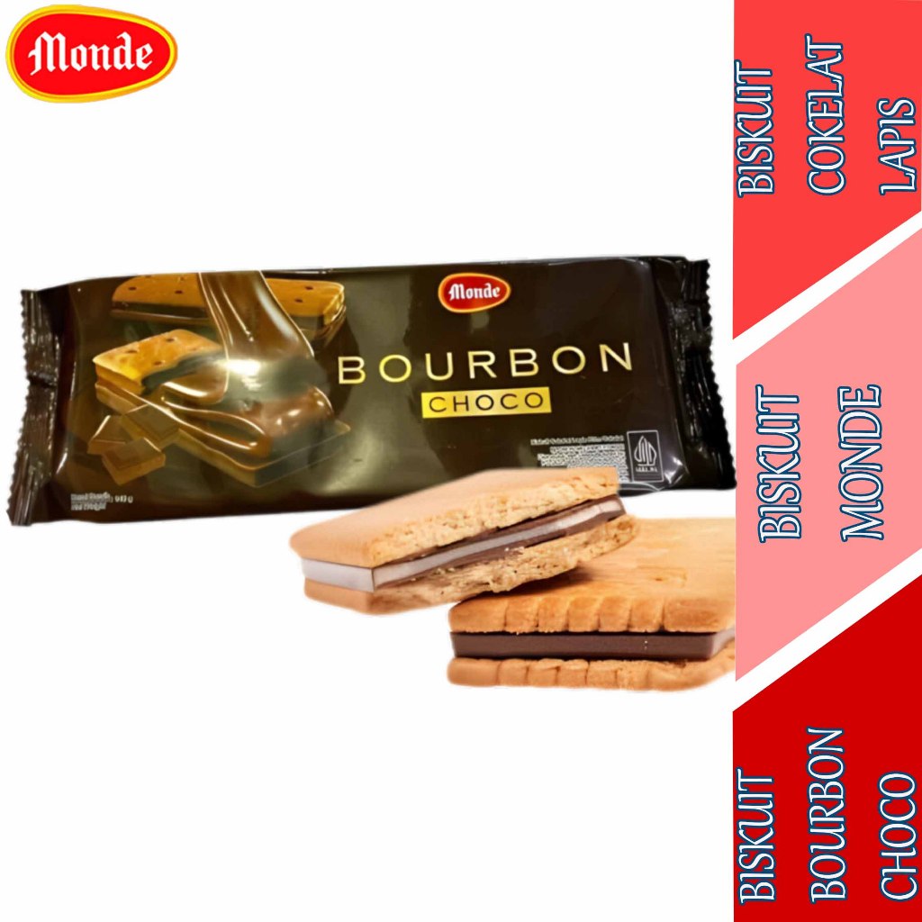 

Biskuit Cokelat Lapis - Biskuit Monde - Biskuit Bourbon Choco - 140gr