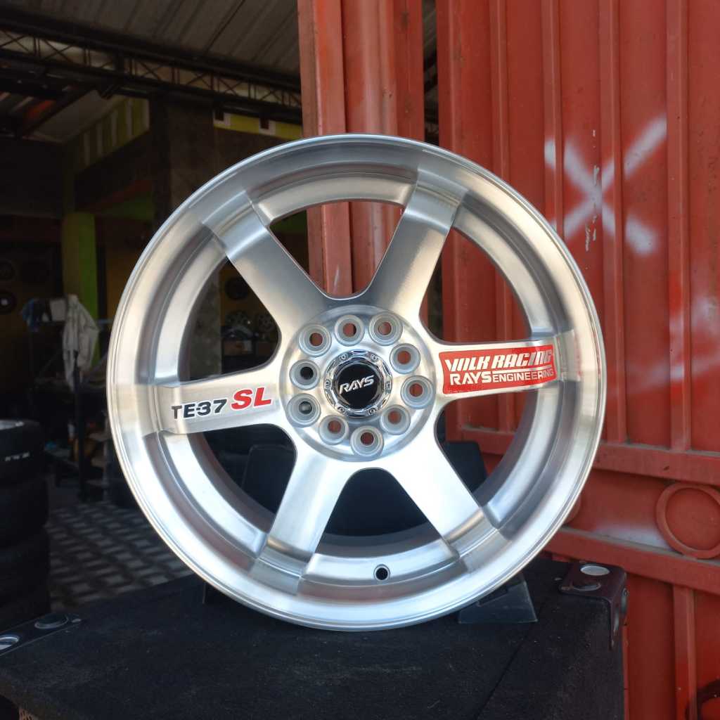 1 SET VELG BARU TE37 SL R16 5 x 114/100 Lbr 7rt ET 35 Wrn Silver Polish