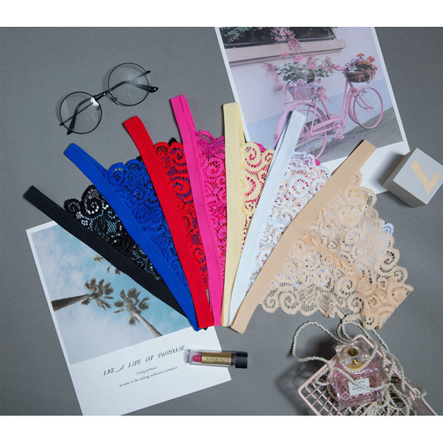 celana dalam wanita g string Bunga lace transparan thong C189