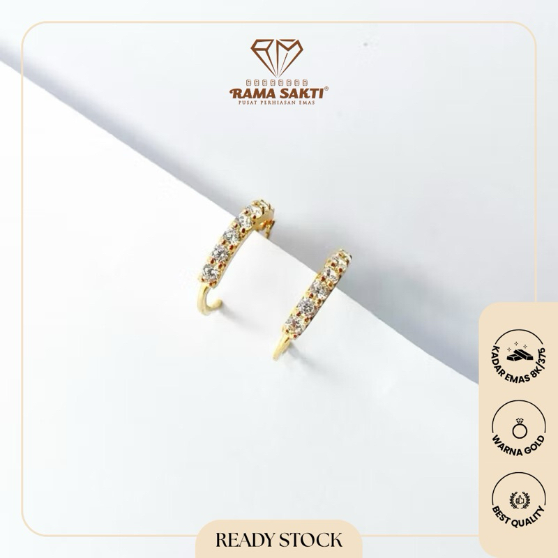 Anting Emas 8K Dewasa Ceplik Variasi Mata