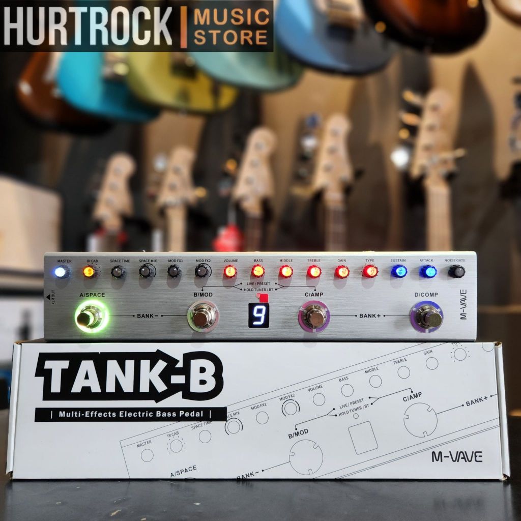 M-VAVE TANK-B TANK B Efek Bass Multi Effects strips Soundcard Interface Pedal- M VAVE Tank B Efek Ba