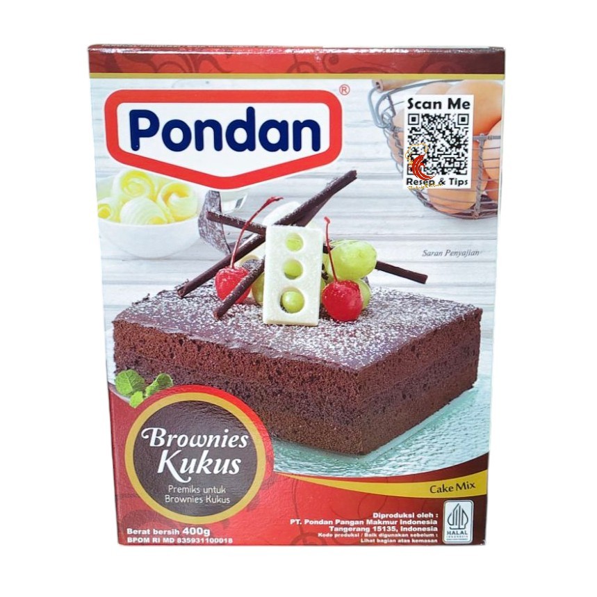 

pondan brownies kukus 400 gr