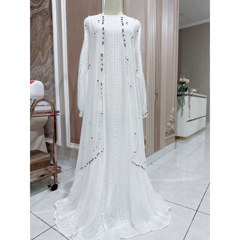 Gamis Pesta Mewah Putih merk Ozias
