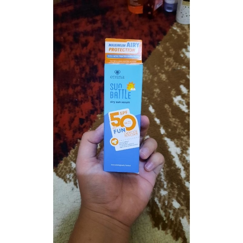 EMINA SUN BATTLE AIRY SUN SERUM FUN SIZE | SPF 50 PA ++++ | NEW SEGEL 100% ORI