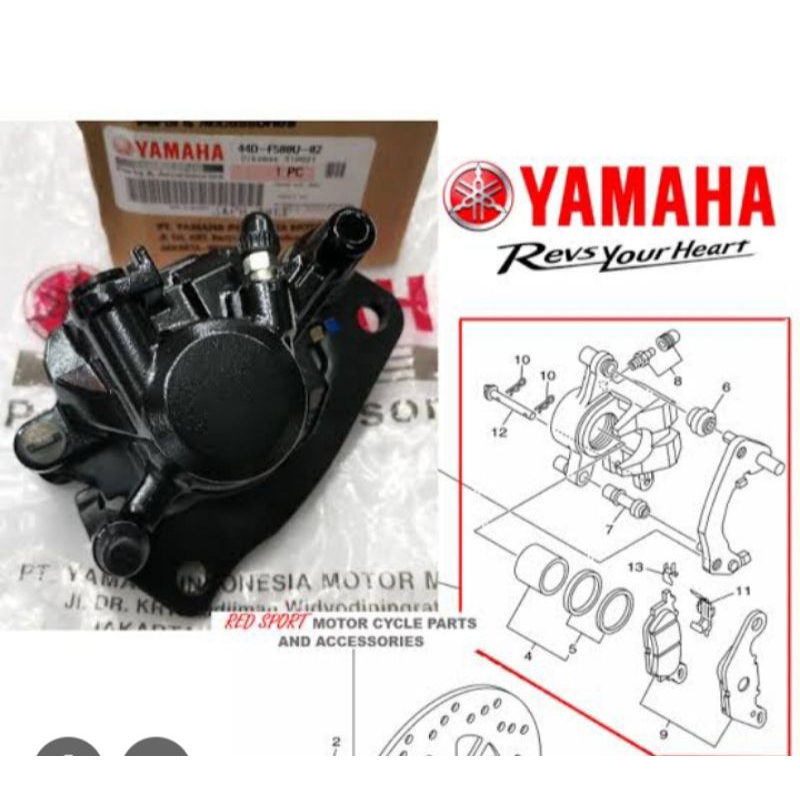 Caliper Assy Cakram Rem Depan  Mio Sporty Soul 44D-F580U-00
