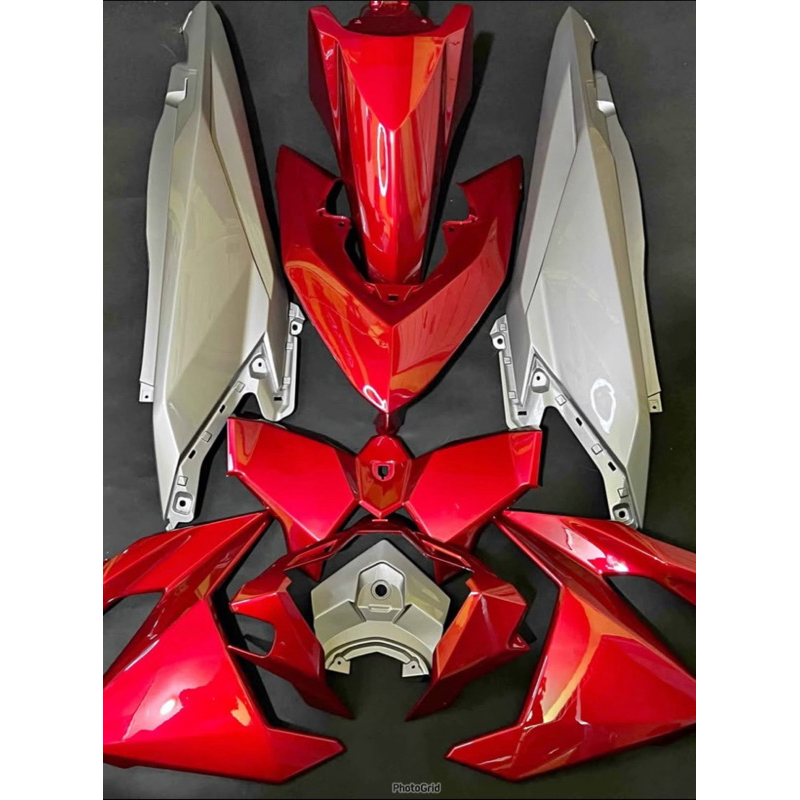 Cover full set body halus vario 125 150 led old tahun 2015 2016 2017 warna merah silver
