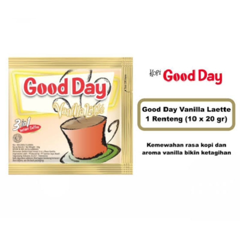 

Good Day Vanilla Latte Renteng 10 x 20 gr