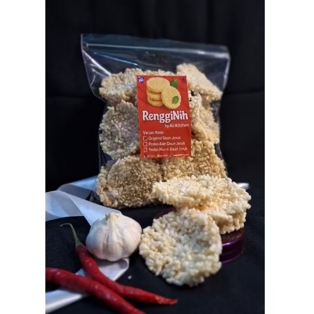 

Rengginang RenggiNih original 250gr || rengginang daun jeruk rengginang pedas manis rengginang pedas asin kerupuk rengginang