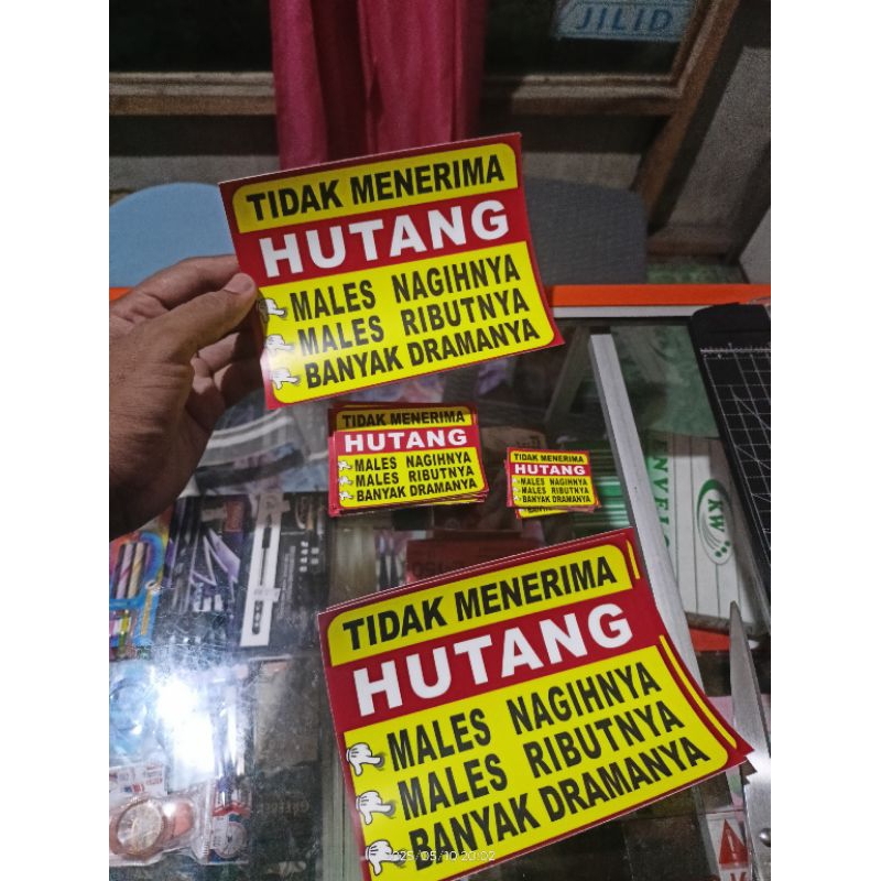 

stiker tidak menerima hutang