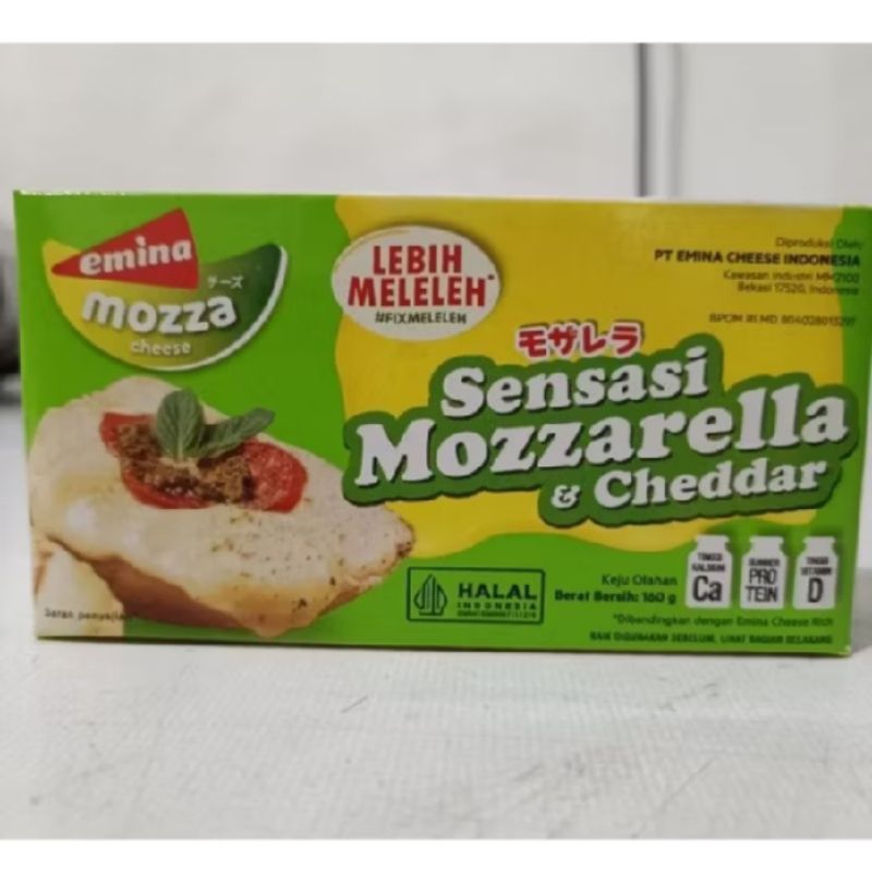 

keju emina mozzarella cheddar cheese 165g