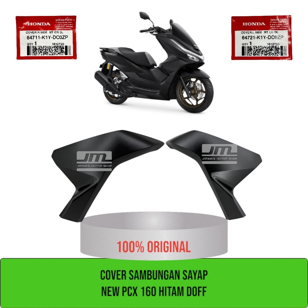 Cover sambungan sayap new pcx 160 hitam doff 64711-K1Y-DC0ZP 64721-K1Y-DC0ZP