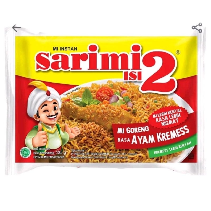 

Sarimi Mie Instan Goreng Rasa Ayam Kremes isi 2 125 gram