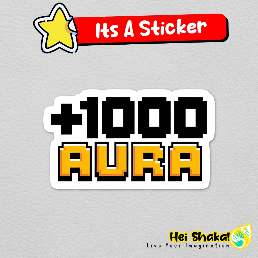 

Stiker Plus 1000 Aura Sticker Meme Vinyl Anti Air