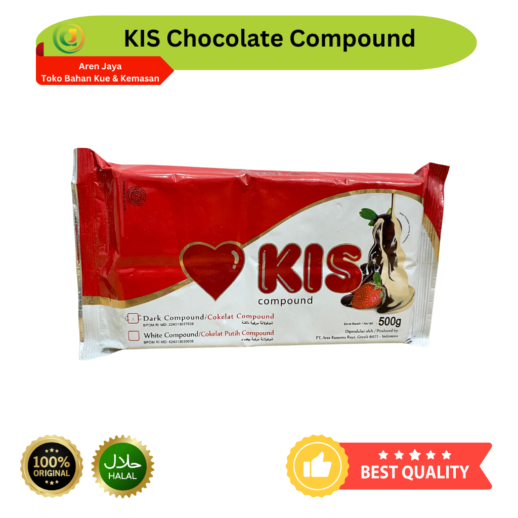 

KIS Coklat Compound Cokelat Batang Chocolatte Block Blok Dark White 500 Gram Original