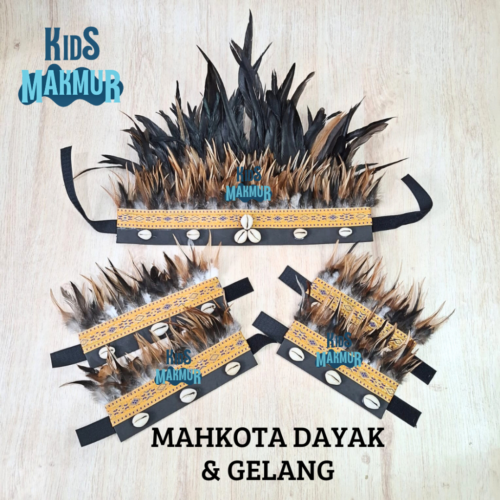 Topi adat dayak etnik dayak topi bulu dayak aksesoris kepala bulu dayak topi papua topi kalimantan a