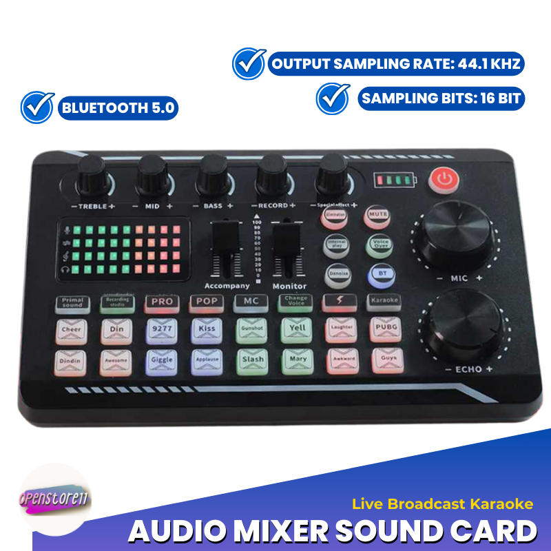 Bluetooth Audio Mixer Sound Card Live Broadcast Karaoke