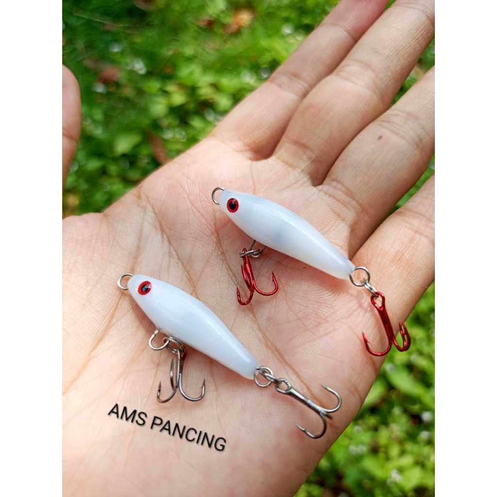 SWIMMER HAMPALA 3.5CM PUTIH / LURE HAMPALA MINI / UMPAN PANCING HAMPALA / UMPAN CASTING HAMPALA
