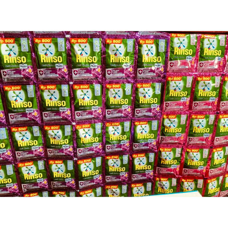 Rinso Cair Anti Noda + Molto Rp500 – 1 Renceng (6 Sachet)