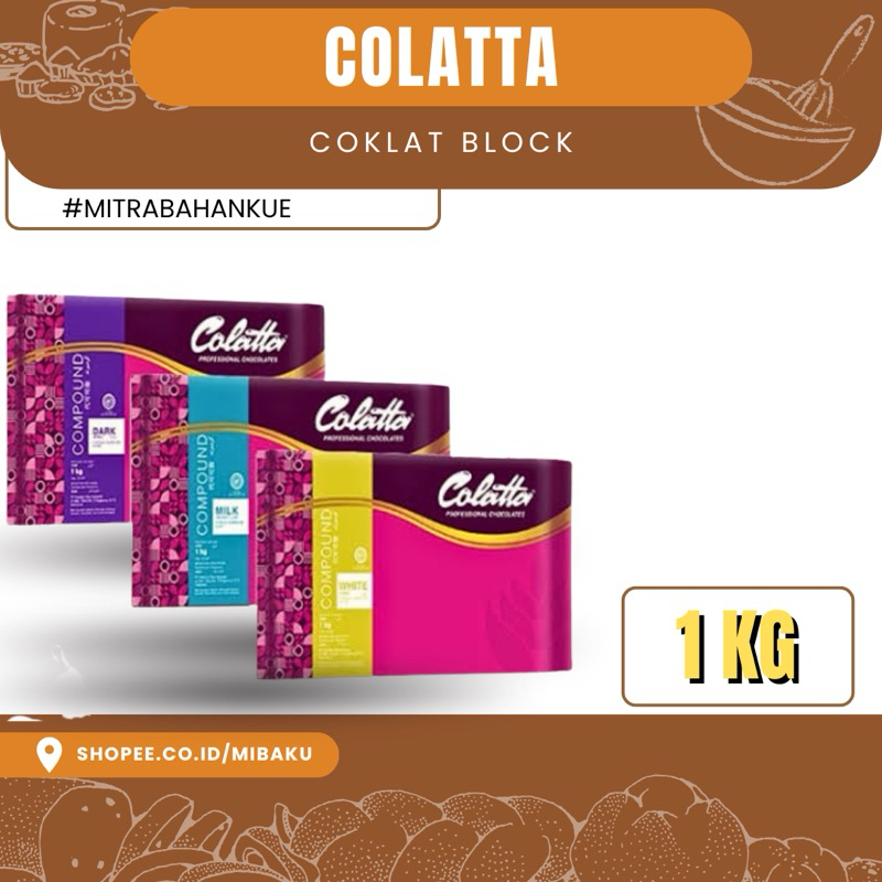 

Colatta Coklat Block 1kg - Dark, Milk, White Compound Chocolate | Coklat Batang Baking