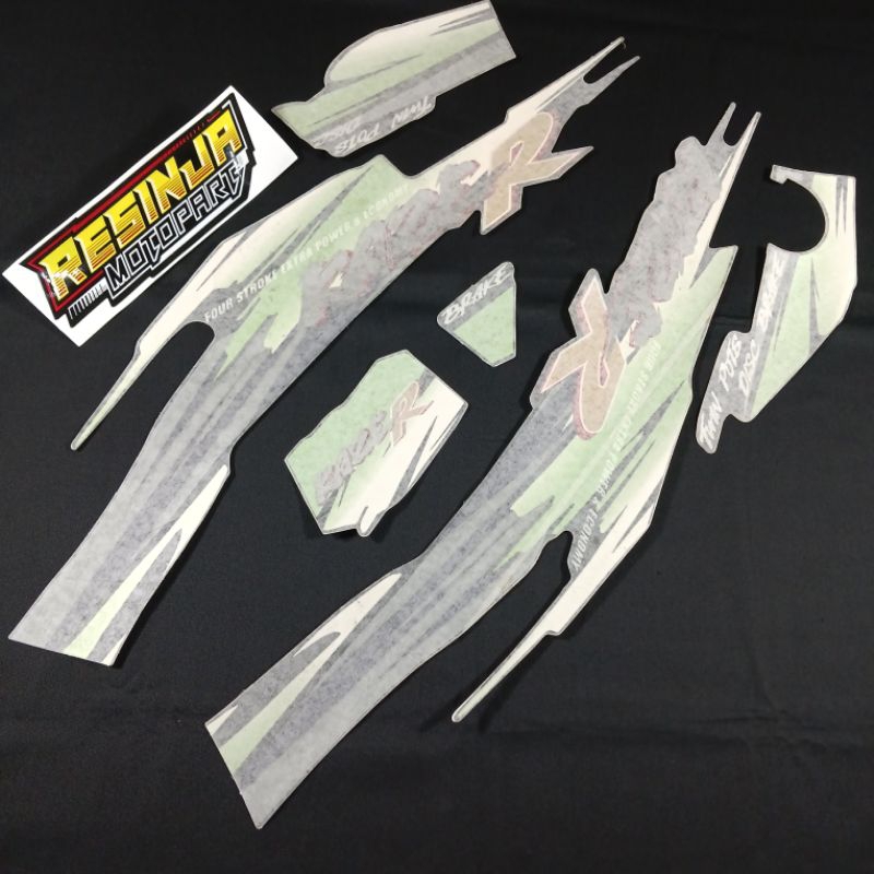 Striping Stiker Sticker List Lis Body Bodi Kawasaki Kaze Kaze R 1997 97 Hijau Laminasi