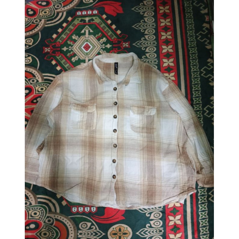 Kemeja jaket Outwear oversize Flannel veterano by Edited not Uniqlo