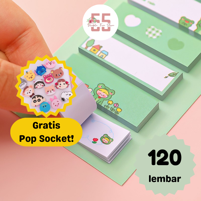 

Label Bookmark Sticky Marker Motif Kartun Lucu Warna Hijau - 126