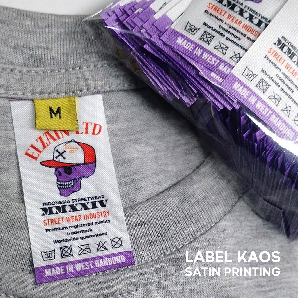 

5000pcs Label Baju Kaos Clothing Custom Satin Printing
