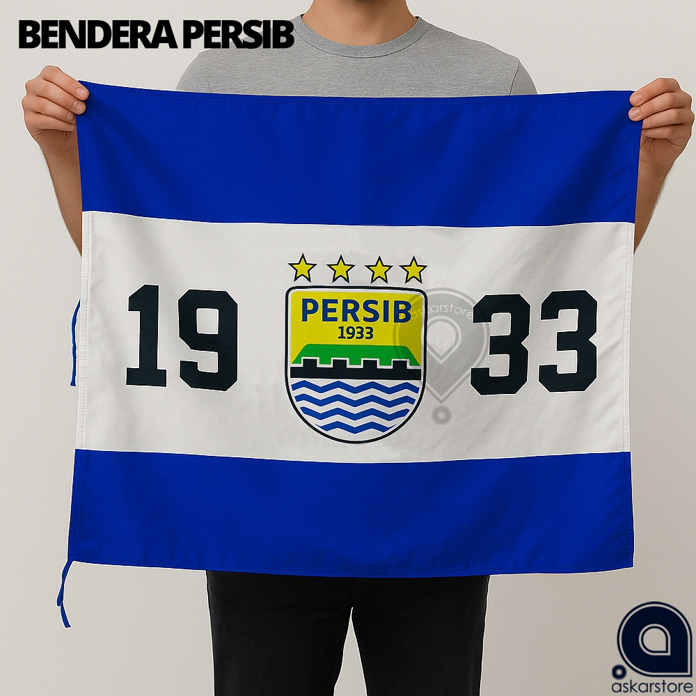 BENDERA PERSIB VIKING BOBOTOH | Atribut Suporter Bola Bandung Ukuran Besar Dengan Tali Bendera