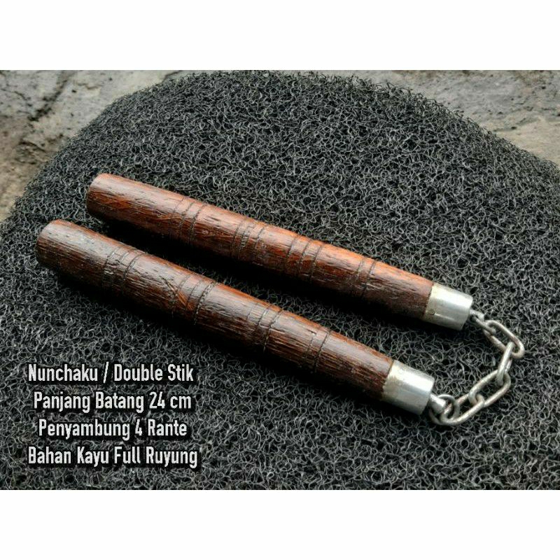 Double stick aksesoris beladiri bahan kayu Aren