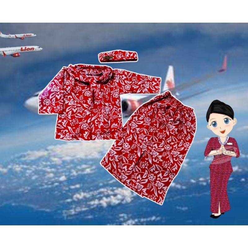Seragam Pramugari / Baju Pramugari Lion Air / Seragam Batik Anak / Seragam Batik Cewek / Seragam Pro