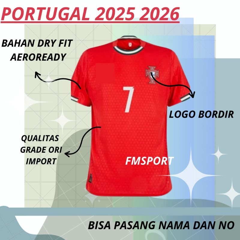 jersey bola portugal home away kaos sepakbola_negara_grade ori import thailand baju bola timnas pial