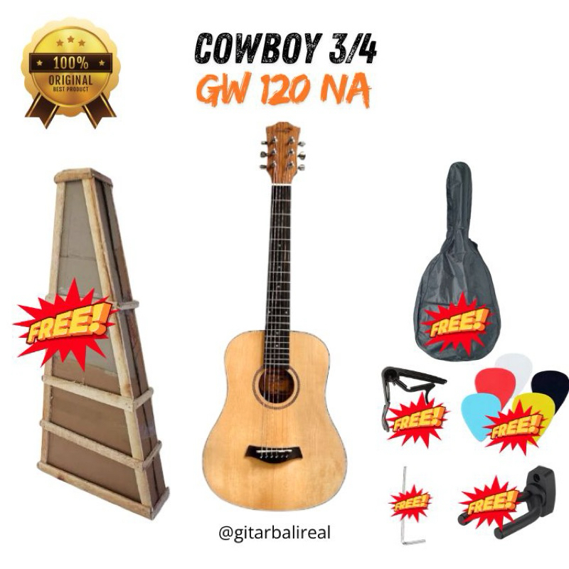 Gitar Cowboy 3/4 Original 100% Gitar Cowboy Cowboy 3/4