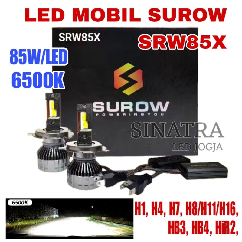 Lampu Mobil Surow SRW85X 85W H11 HB3 H4 Putih Sepasang.