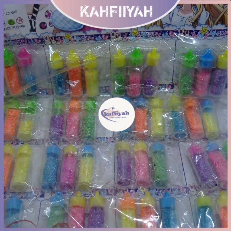 

KHAFI -Glitter Bubuk Botol isi 3 /Serbuk Gliter warna warni murah