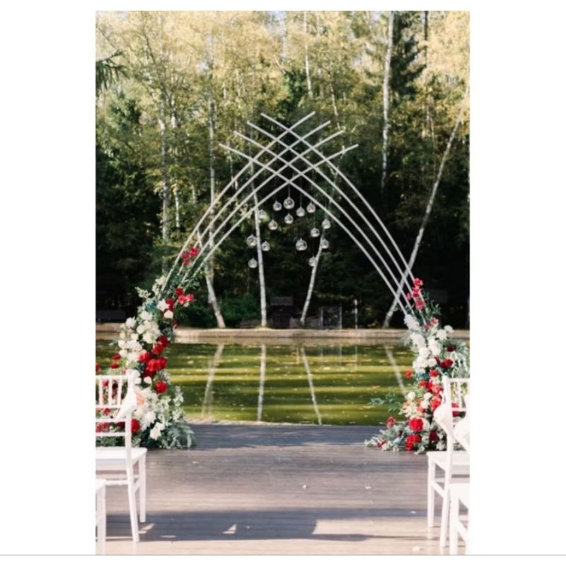 Pergola Besi Dekorasi 4 Layer Besi Lengkung Dekorasi