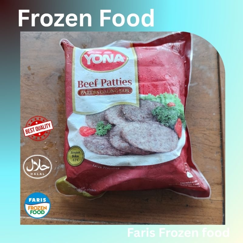 

Yona Beef Patties, Kraby Patties, isian Burger, daging asap Smoked Beef tebal