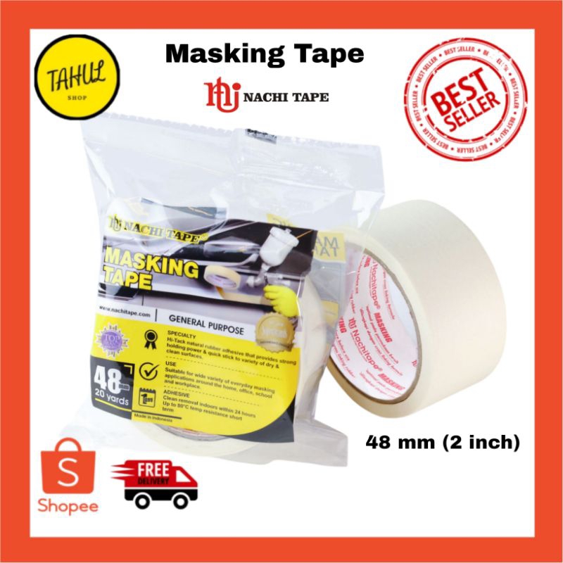 

Lakban Kertas Nachi Tape 2 inch 48mm 20 YARD / Masking Tape PER 1 ROL