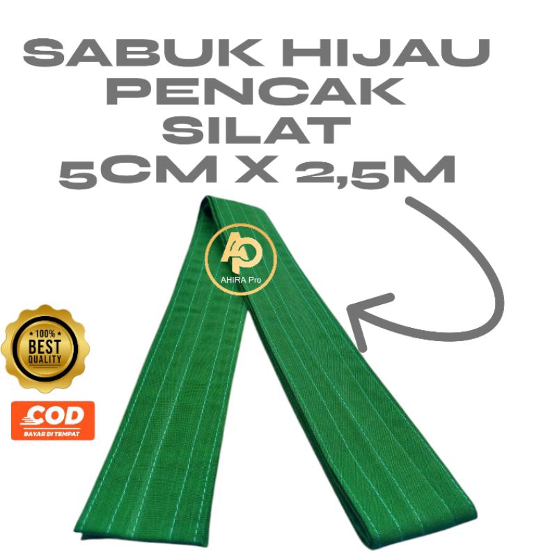 sabuk pencak silat/sabuk perguruan /sabuk tingkatan/sabuk silat hijau polos
