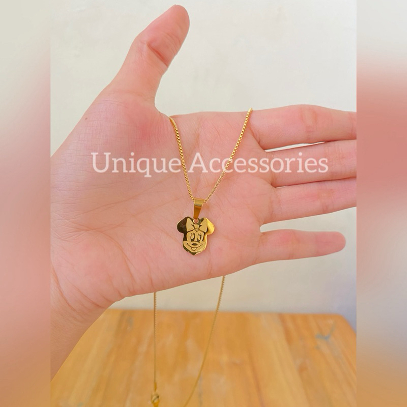 Kalung Anak Kartun Titanium Anti Karat Lapis Emas Kalung Anak Perempuan Perhiasan Anak