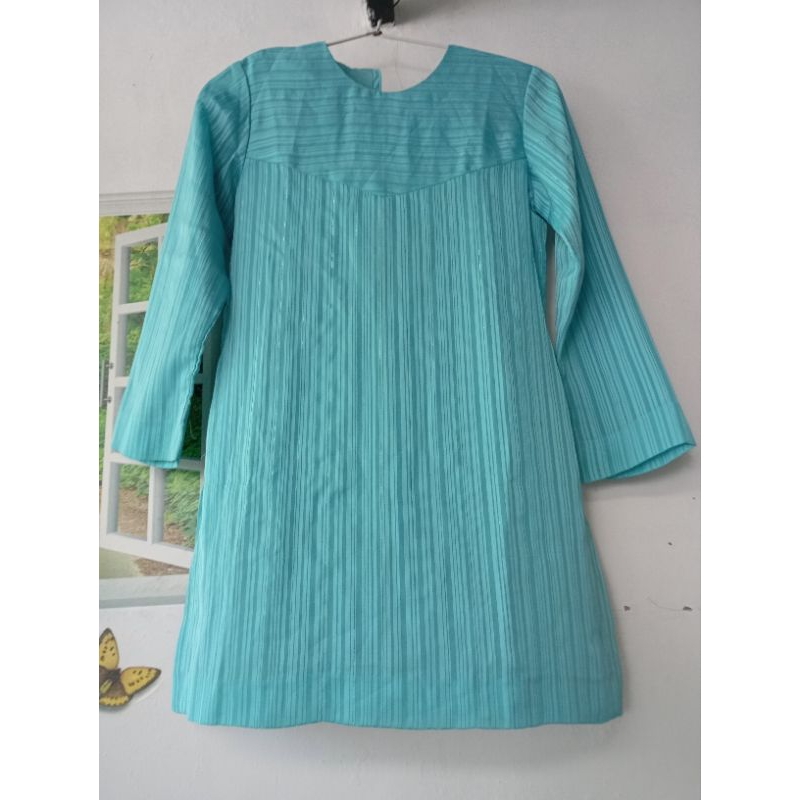 Tunik remaja dan dewasa motif garis vertikal bajan ceruti full furing adem