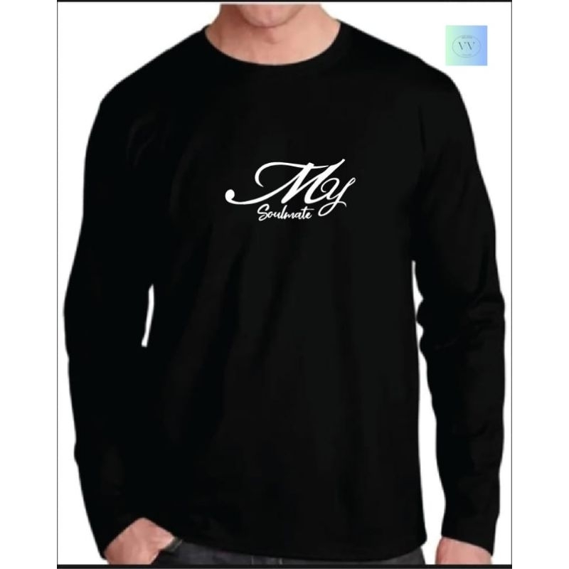 koas pria/wanita(unisex) lengan panjang|kaos distro terbaru|kaos sablon simple my soulmate|kaos uk-M