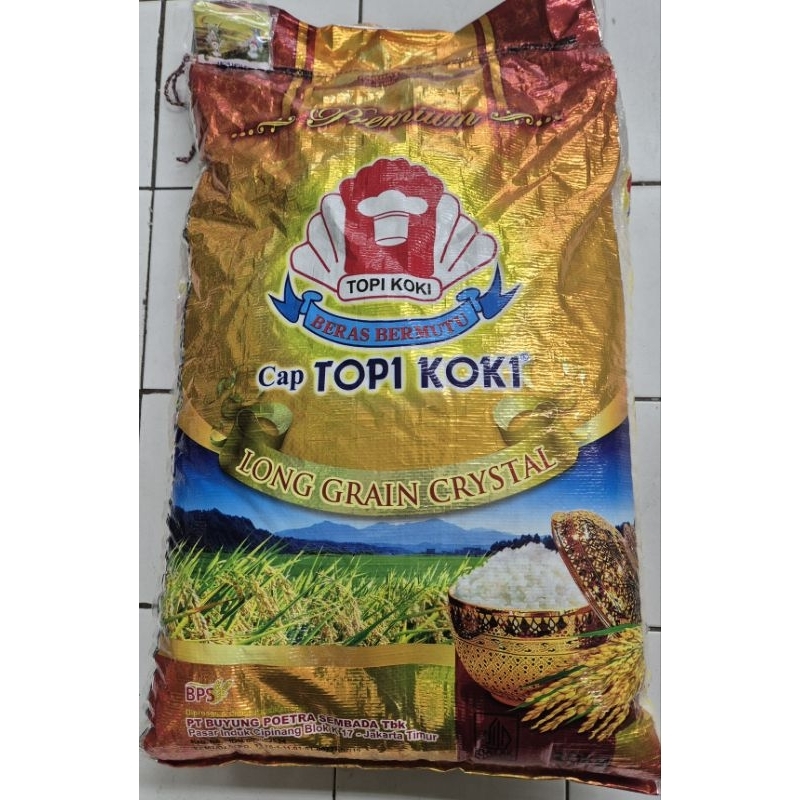

Beras Premium Long Grain Crystal TOPI KOKI Long Grain Crystal Rice 20kg - HM.