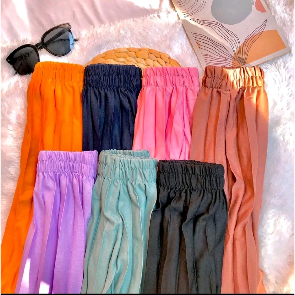 (PLISKET LIDI) celana pendek wanita selutut/celana pendek wanita jumbo/celana kulot pendek