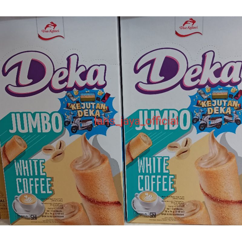

Deka wafer roll white coffee jumbo isi 20×14gram