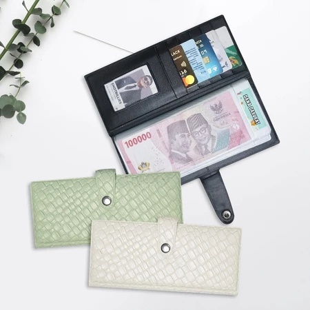 COD Dompet Kancing Panjang Tikar / Dompet Keuangan Panjang Wanita / Dompet Disiplin