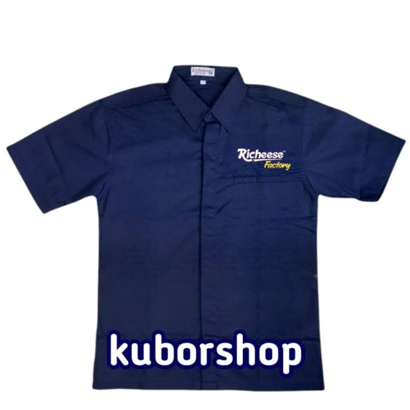 kemeja richeese factory baju richeese factory seragam kerja richeese factory kantong satu